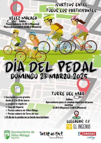 Cartel Dia del pedal Velez Malaga 23 marzo