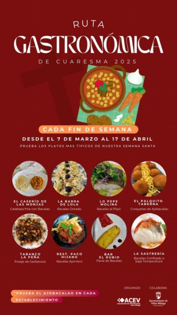 Cartel Ruta Gastronomica Velez 7 marzo al 17 abril